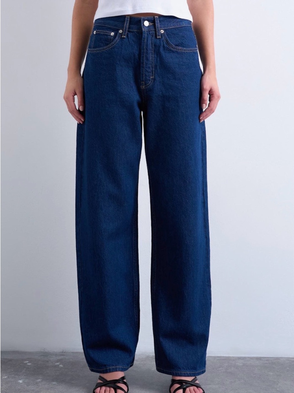 Topshop Column mid rise jeans in indigo rinse